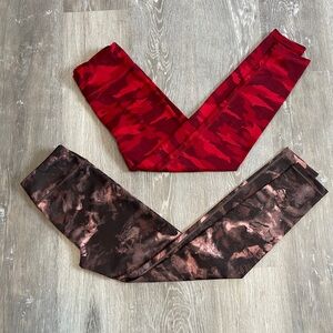 Athleta Girl High Rise Printed Chit Chat Tight Lot of Two Size XL